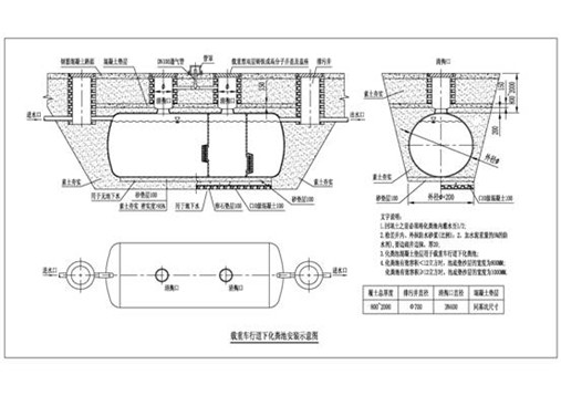 玻璃鋼化糞池安裝施工示意圖