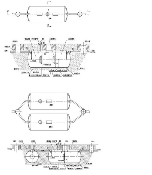 玻璃鋼化糞池安裝施工示意圖